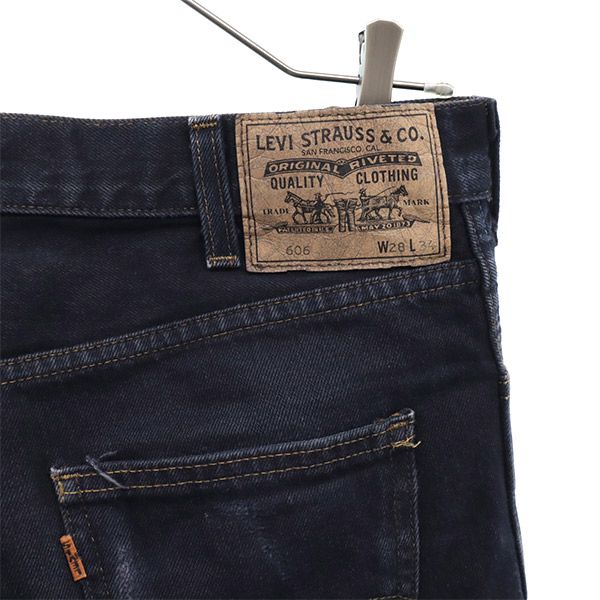 リーバイス 606 ストレートデニムパンツ W28 ネイビー Levi's ジーパン カットオフ メンズ