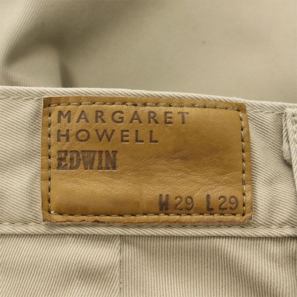 マーガレットハウエル エドウィン チノパンツ w29 ベージュ系 MARGARET HOWELL EDWIN レディース