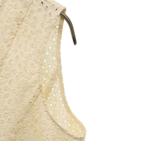 TO BE CHIC トゥービーシック 日本製 三陽商会 総柄 ノースリーブ カットソー 40 ホワイト レディース