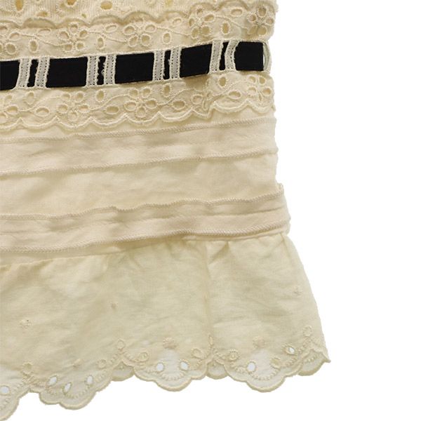 TO BE CHIC トゥービーシック 日本製 三陽商会 総柄 ノースリーブ カットソー 40 ホワイト レディース