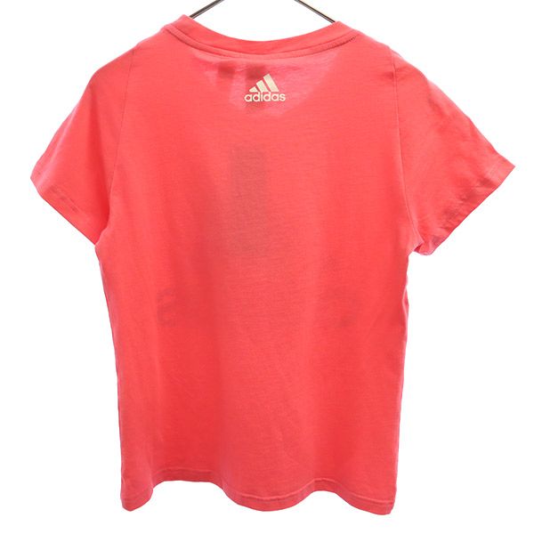未使用 アディダス ロゴプリント 半袖 Tシャツ S ピンク adidas クルーネック レディース