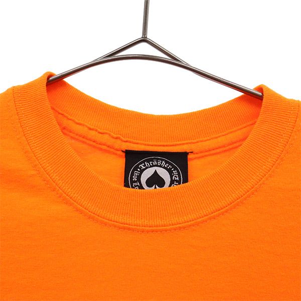 スラッシャー プリント 半袖 Tシャツ オレンジ THRASHER クルーネック メンズ