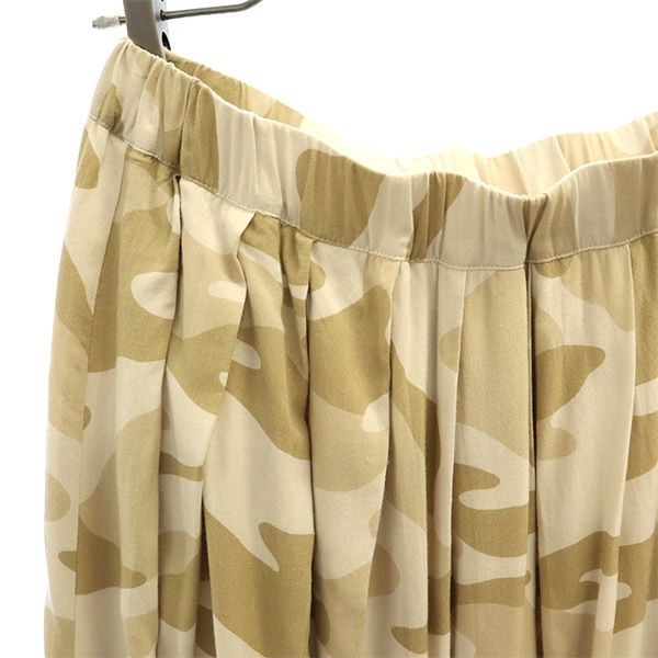 ミラオーウェン カモフラージュ マキシ丈 フレアスカート 0 ベージュ系 Mila Owen レディース