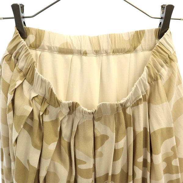 ミラオーウェン カモフラージュ マキシ丈 フレアスカート 0 ベージュ系 Mila Owen レディース