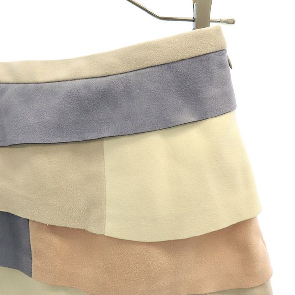 リリーブラウン LWFS161137 切替 カラーブロック ミニ丈 ティアードスカート 0 Lily Brown レディース