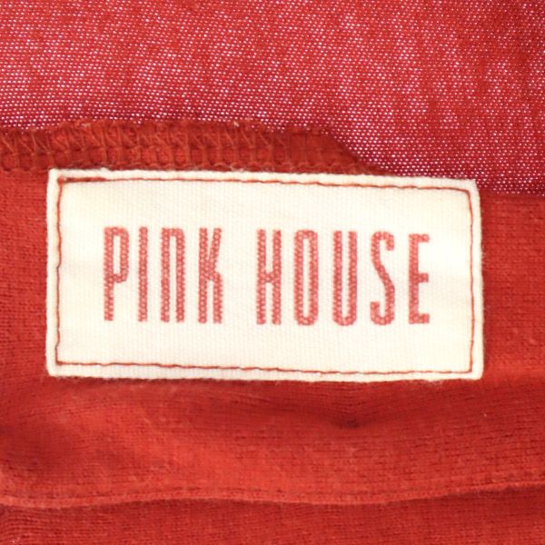 ピンクハウス プリント 半袖 ロングワンピース レッド×ホワイト PINK HOUSE レディース