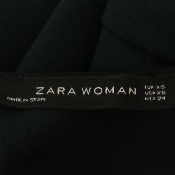 ザラウーマン 半袖 アシンメトリー ワンピース XS グリーン ZARA WOMAN レディース