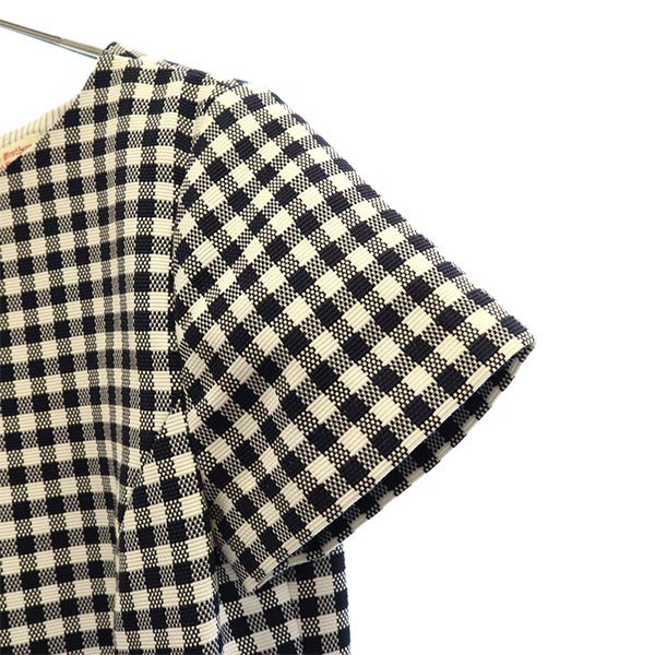 ブルックスブラザーズ チェック 半袖 ワンピース 2 ネイビー系 Brooks Brothers レディース