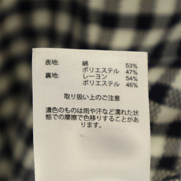 ブルックスブラザーズ チェック 半袖 ワンピース 2 ネイビー系 Brooks Brothers レディース