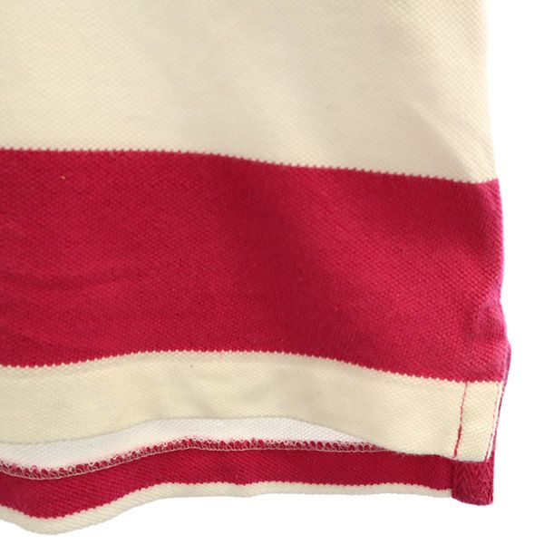 ラルフローレン ビッグポニー ボーダー 半袖 ポロシャツ M ピンク×ホワイト RALPH LAUREN レディース