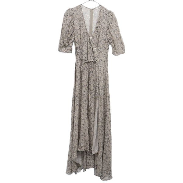 FRAY I.D フレイアイディー ヴィスコース フラワープリント 5分袖 ワンピース 0 グレー系 FWFO221049 レディース