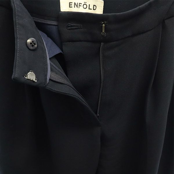 ENFOLD エンフォルド アンクル スラックスパンツ 36 ブラック レディース