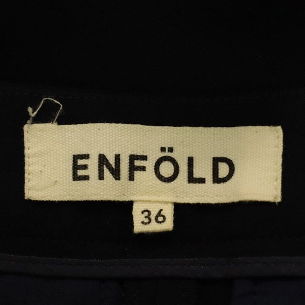 ENFOLD エンフォルド アンクル スラックスパンツ 36 ブラック レディース