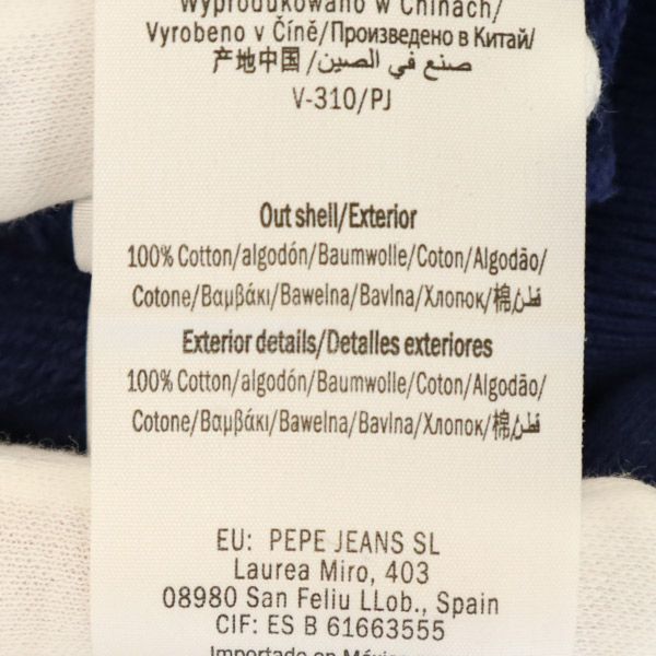 Pepe Jeans ペペジーンズ ワッペン 長袖 トレーナー Ｍ ネイビー スウェット メンズ