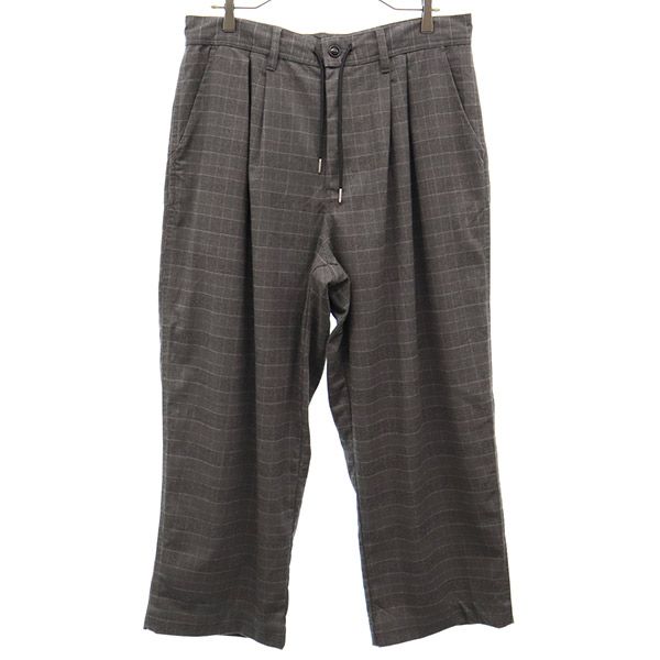 68&brothers シックスティエイトアンドブラザーズ チェック柄 2タック パンツ M グレー系 メンズ