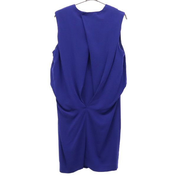 未使用 ENFOLD エンフォルド 日本製 ノースリーブ ワンピース 38 ブルー レディース