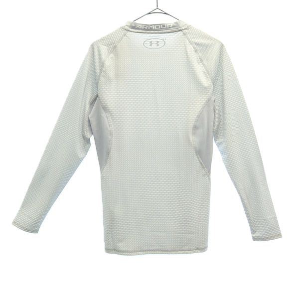 未使用 アンダーアーマー 総柄 トレーニング 長袖 Tシャツ MD グレー UNDER ARMOUR ロンT クルーネック スポーツ メンズ