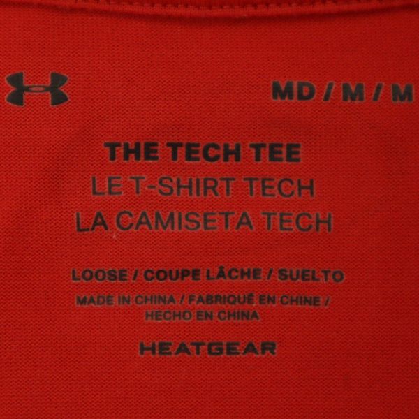 アンダーアーマー プリント トレーニング 半袖 Tシャツ MD レッド UNDER ARMOUR クルーネック スポーツ ウォームアップ メンズ