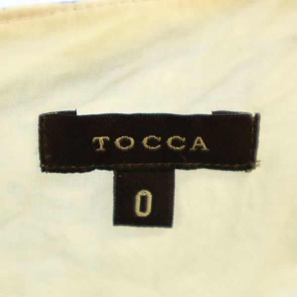 TOCCA トッカ 総柄 半袖 ワンピース 0 ホワイト系 フレンチスリーブ レディース