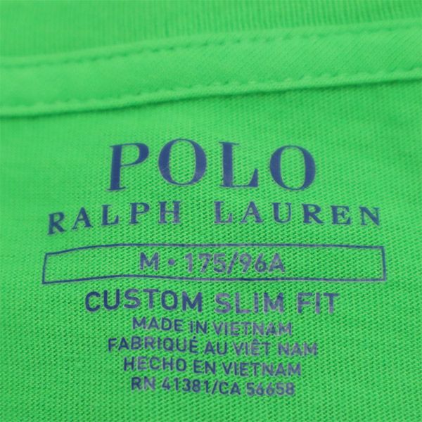 ポロラルフローレン ワンポイントロゴ刺繍 半袖 Tシャツ M グリーン×オレンジ POLO RALPH LAUREN メンズ