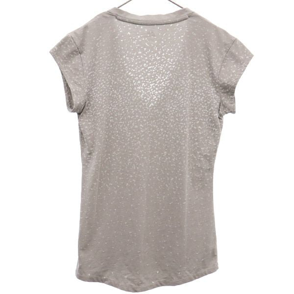 ナイキ 総柄 半袖 Vネック Tシャツ S グレー NIKE フレンチスリーブ レディース