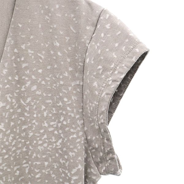 ナイキ 総柄 半袖 Vネック Tシャツ S グレー NIKE フレンチスリーブ レディース