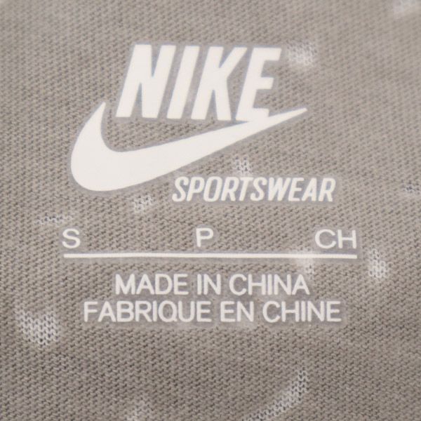 ナイキ 総柄 半袖 Vネック Tシャツ S グレー NIKE フレンチスリーブ レディース