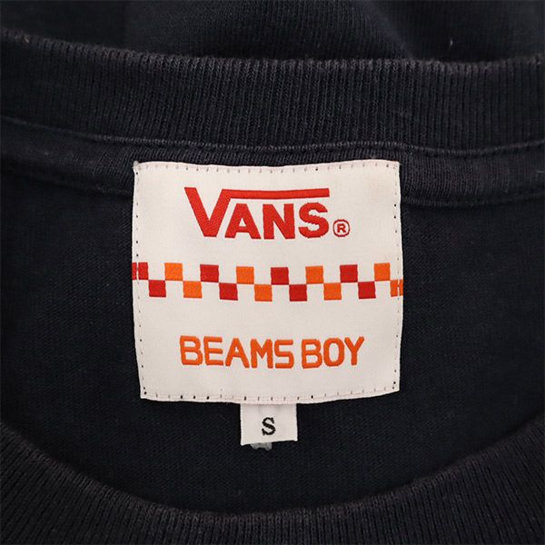 バンズ ビームスボーイ コラボ プリント 半袖 Tシャツ S ネイビー VANS BEAMS BOY レディース