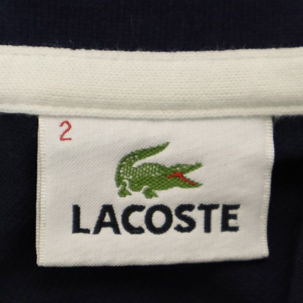 ラコステ 日本製 半袖 ポロシャツ 2 ネイビー LACOSTE 鹿の子地 メンズ