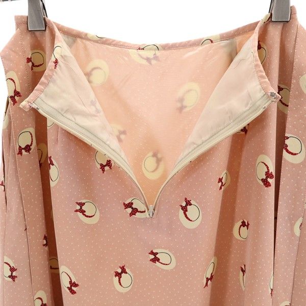 PINK HOUSE ピンクハウス ドット 帽子柄 ロングスカート ピンク系 レディース