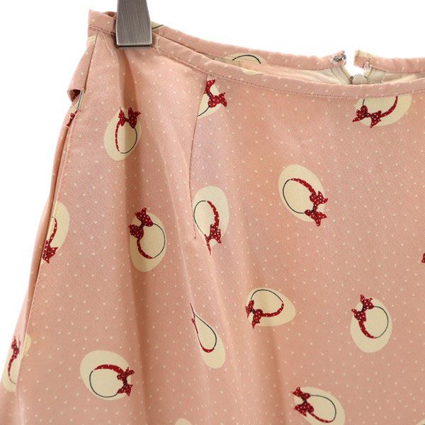 PINK HOUSE ピンクハウス ドット 帽子柄 ロングスカート ピンク系 レディース