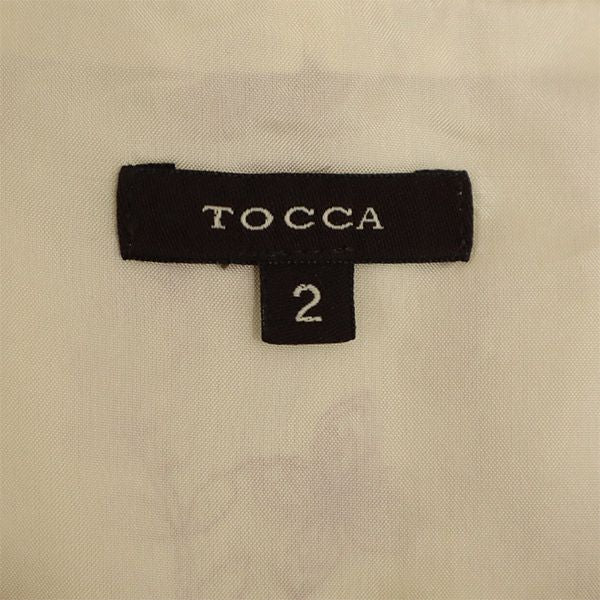 トッカ 日本製 総柄 ノースリーブ ワンピース 2 ベージュ×レッド TOCCA レディース