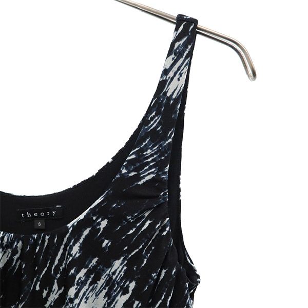 セオリー 総柄 ノースリーブ ワンピース S ネイビー系 theory レディース