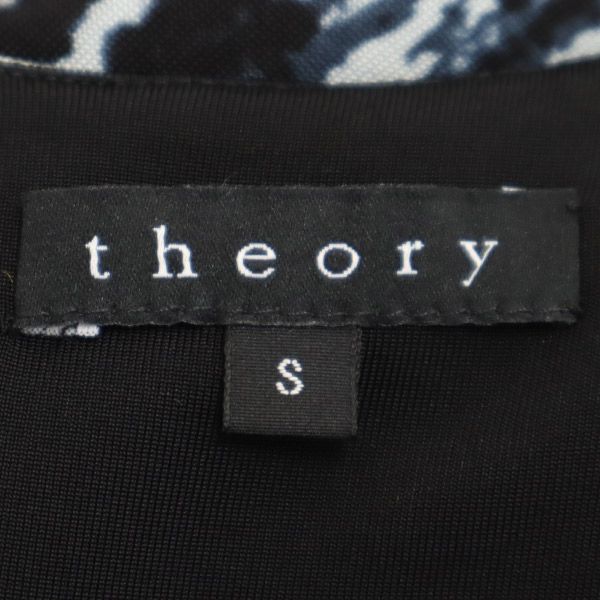 セオリー 総柄 ノースリーブ ワンピース S ネイビー系 theory レディース