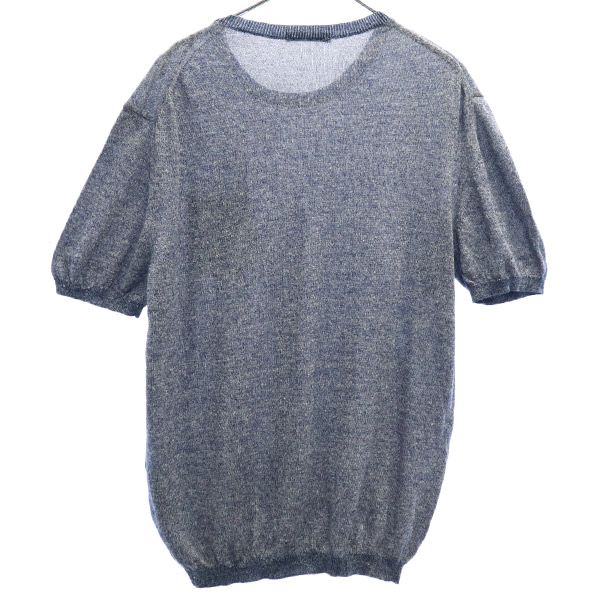 CIRCOLO1901 チルコロ1901 イタリア製 リネンブレンド 半袖 Tシャツ L ブルー レディース