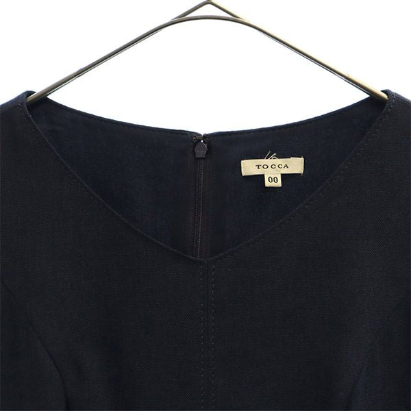 TOCCA トッカ ノースリーブ ワンピース 0 ネイビー レディース