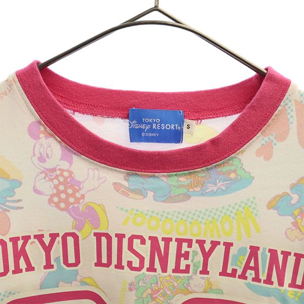 東京ディズニーリゾート ミッキーマウス 総柄プリント 半袖 Tシャツ S ピンク系 TOKYO DISNEY RESORT メンズ