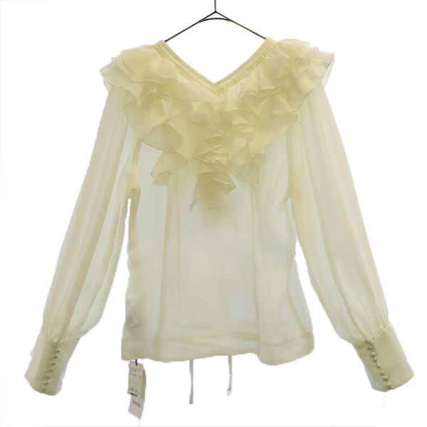 未使用 SNIDEL スナイデル 長袖 ボリュームフリル ブラウス F ホワイト SWFB231120 レディース