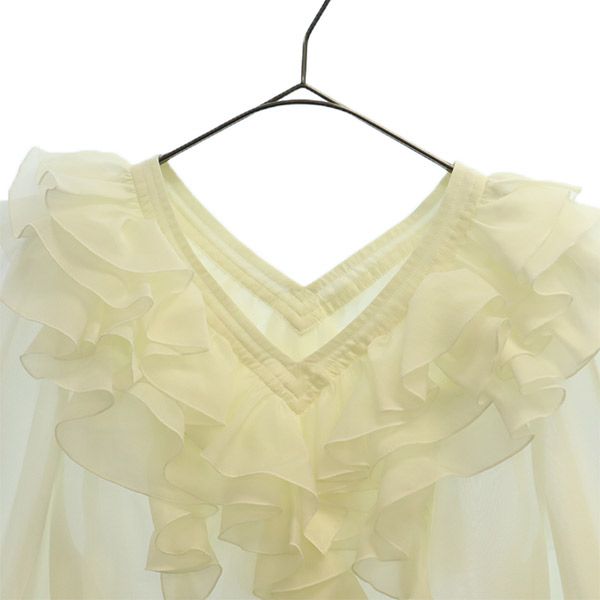 未使用 SNIDEL スナイデル 長袖 ボリュームフリル ブラウス F ホワイト SWFB231120 レディース