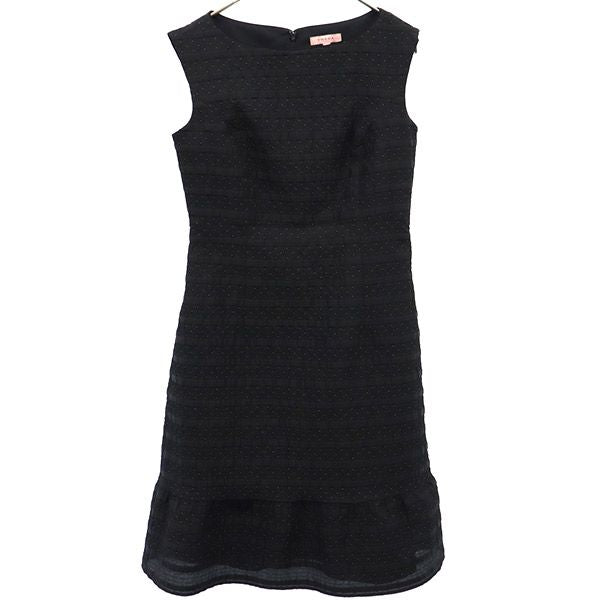 TOCCA トッカ 日本製 総柄 ノースリーブ ワンピース 2 ブラック レディース