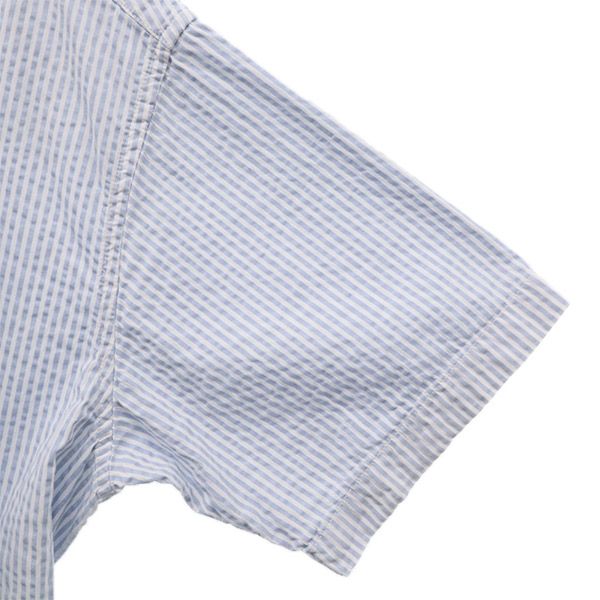 Levi's リーバイス シアサッカー ストライプ 半袖 シャツ M ブルー シアサッカー地 メンズ