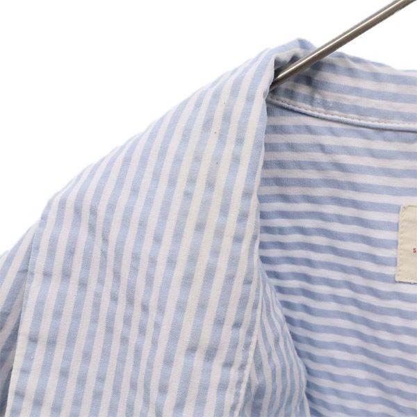 Levi's リーバイス シアサッカー ストライプ 半袖 シャツ M ブルー シアサッカー地 メンズ