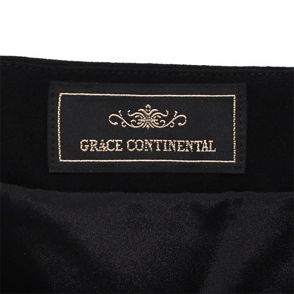 グレースコンチネンタル フロントフリル ノースリーブ フロントフリル ワンピース 34 ブラック GRACE CONTINENTAL レディース