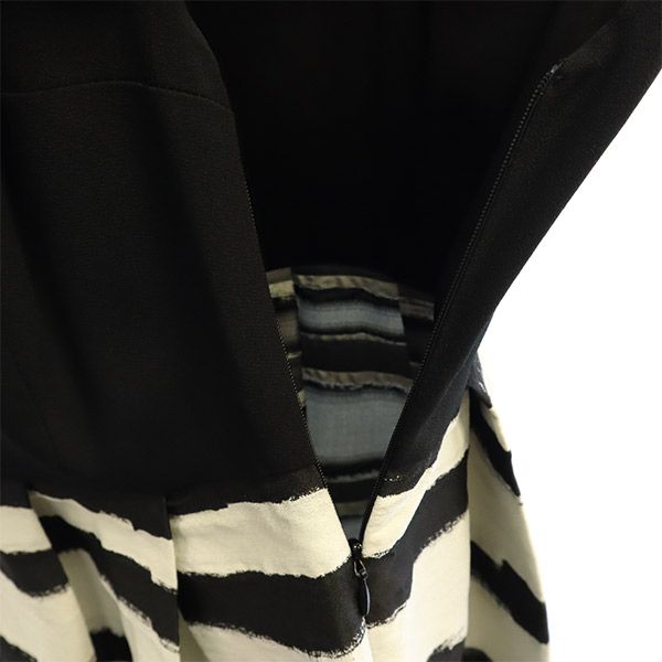 PIAZZA SEMPIONE ピアッツァセンピオーネ イタリア製 切替 ノースリーブ ワンピース 40 ブラック×ホワイト レディース