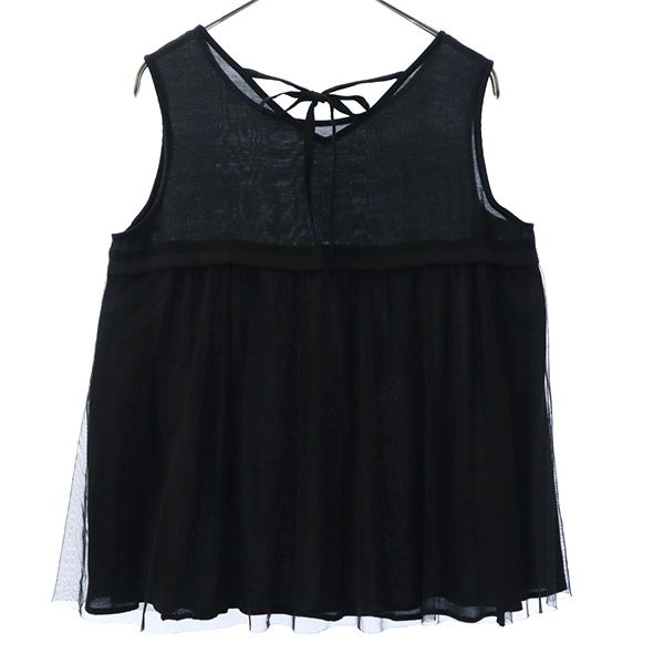 And Couture アンドクチュール ノースリーブ シアー カットソー 38 ブラック レディース