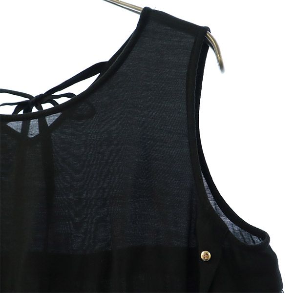 And Couture アンドクチュール ノースリーブ シアー カットソー 38 ブラック レディース