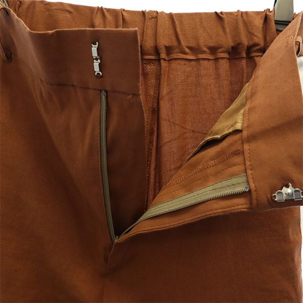 CONVERSE コンバース リネンブレンド 切替 ワイドパンツ ブラウン×ホワイト レディース