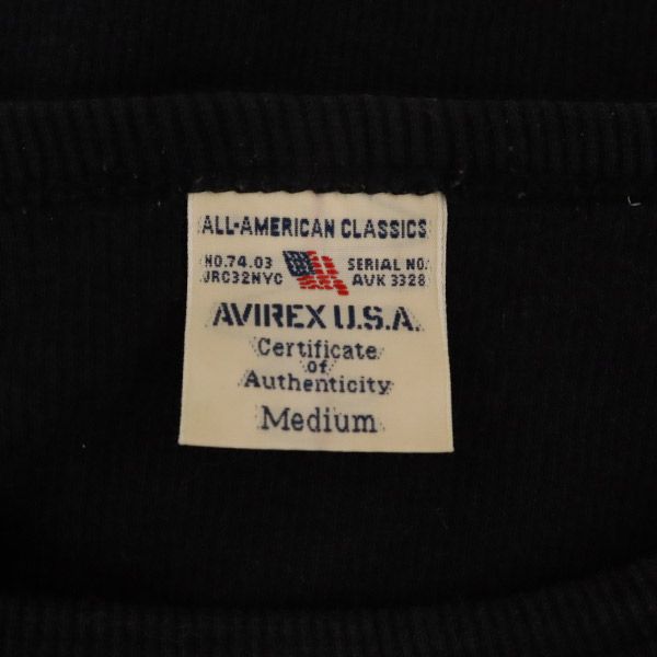 アヴィレックス ワンポイントプリント 半袖 Tシャツ Ｍ ブラック AVIREX メンズ