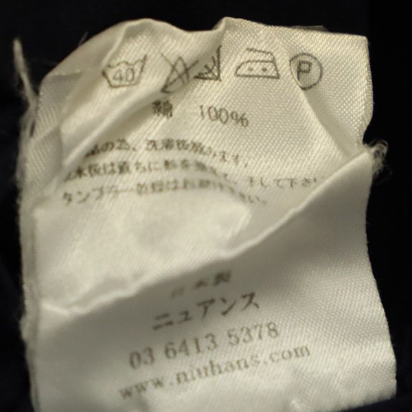 niuhans ニュアンス 日本製 半袖 シャツ 1 ネイビー メンズ