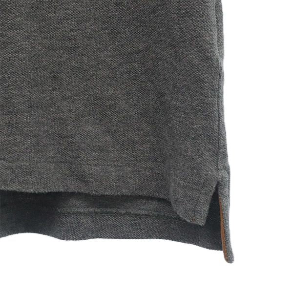 ラルフローレン ロゴワッペン 半袖 ポロシャツ XS グレー RALPH LAUREN 鹿の子地 レディース